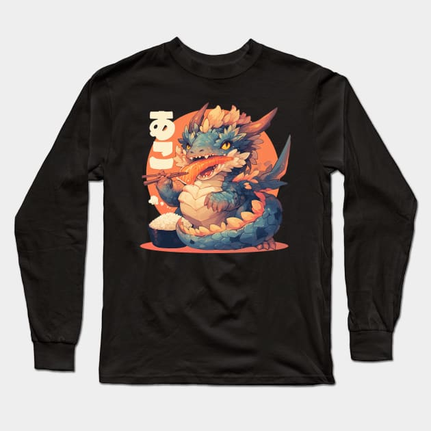 sushi dragon Long Sleeve T-Shirt by boxermaniac